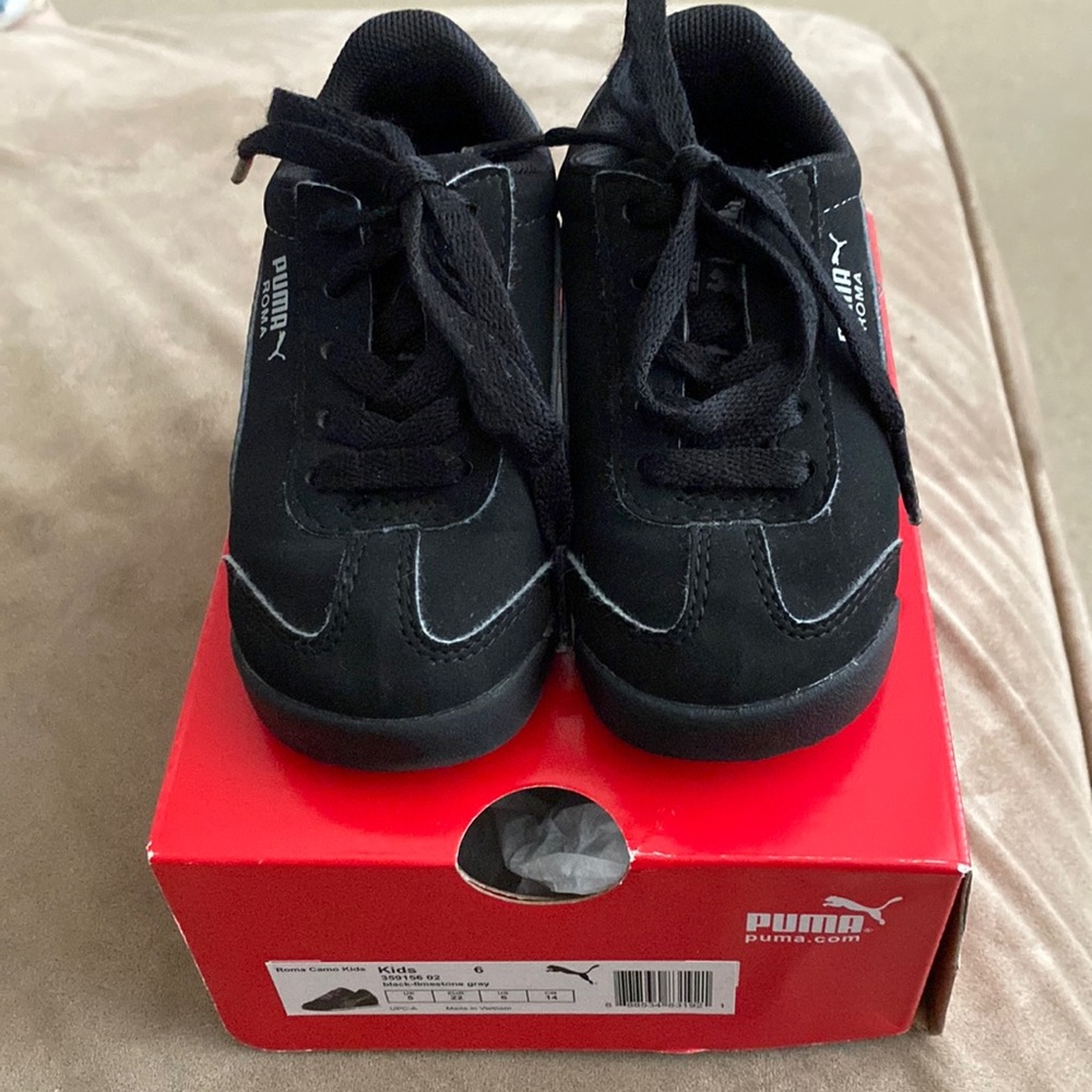 Puma Roma camo black suede toddler sneakers